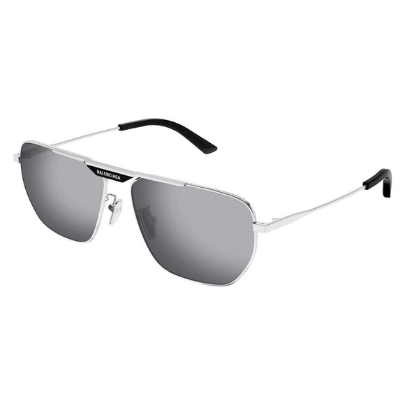 New Authentic  BALENCIAGA Everyday Silver Aviator BB0298SA 003 Sunglasses Women - Picture 1 of 4